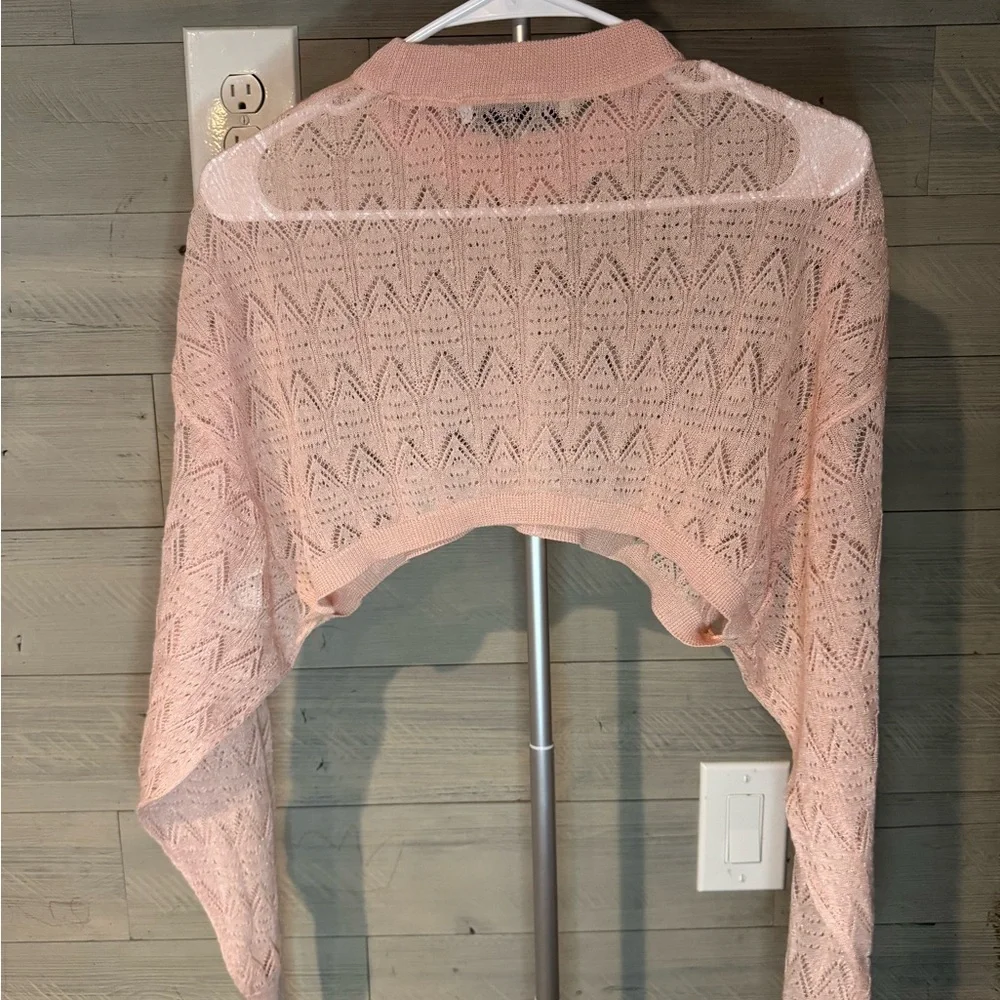 Zara Pink Lace Knit Women's Top